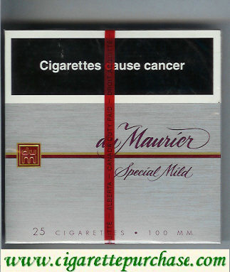 Du Maurier 25s Special Mild 100s cigarettes wide flat hard box